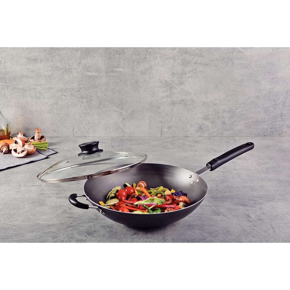 Tramontina Brazil  Loreto 32cm 4.4L Graphite Aluminum Wok Pan with Interior Starflon Max Nonstick Coating