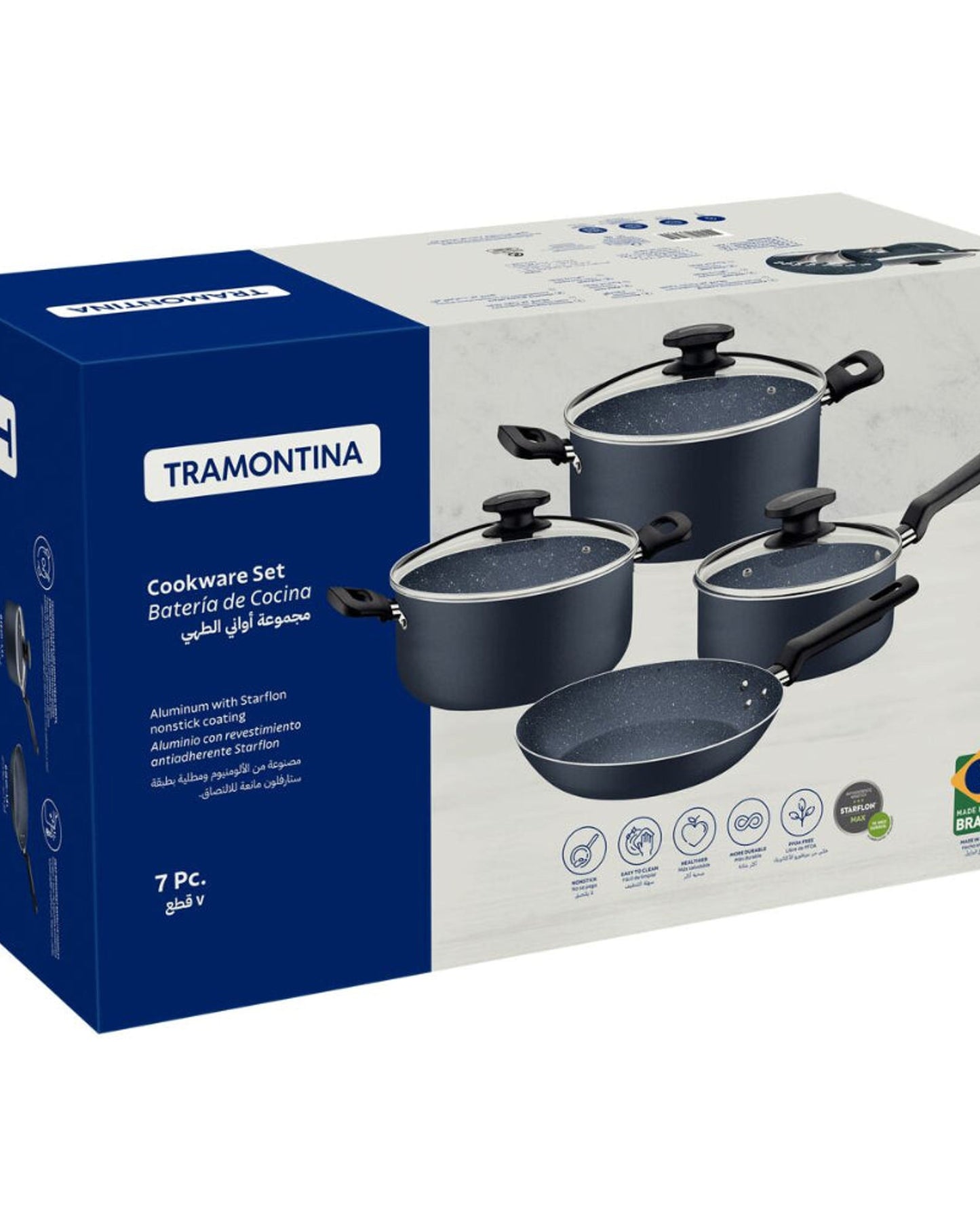 Tramontina Cookware Set 7Pc Blue