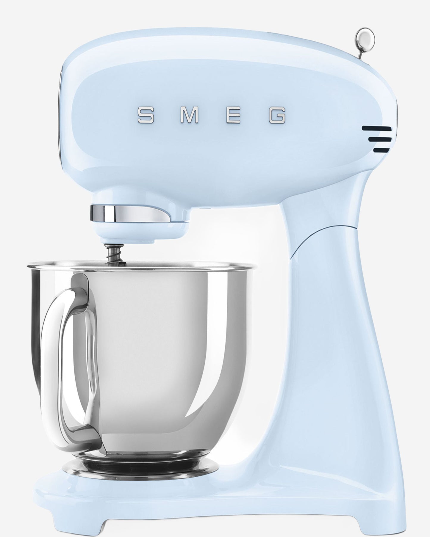 SMEG Stand Mixer Pastel Blue Full Color Steel Bowl - SMF05PBUK