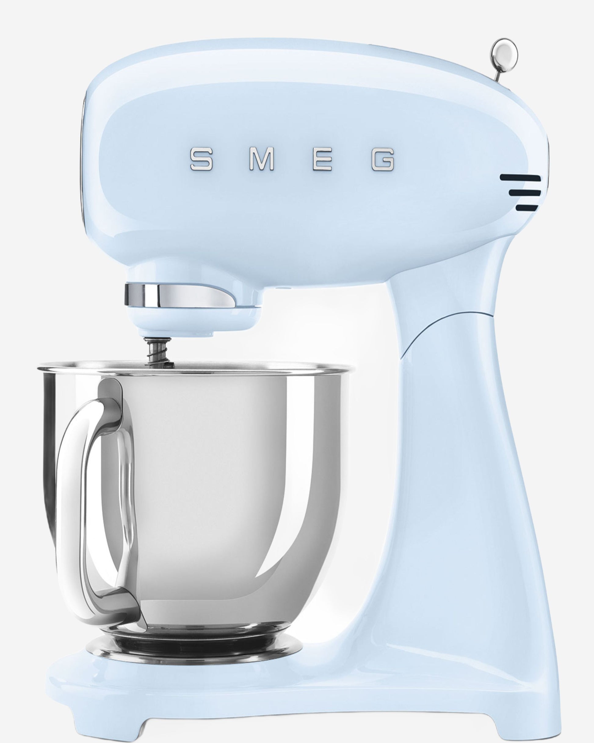 SMEG Stand Mixer Pastel Blue Full Color Steel Bowl - SMF05PBUK