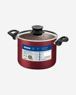 Tramontina Brazil  Paris Red Aluminum 26cm Stock Pot with Interior and Exterior Starflon Max Red PFOA Free Nonstick Coating