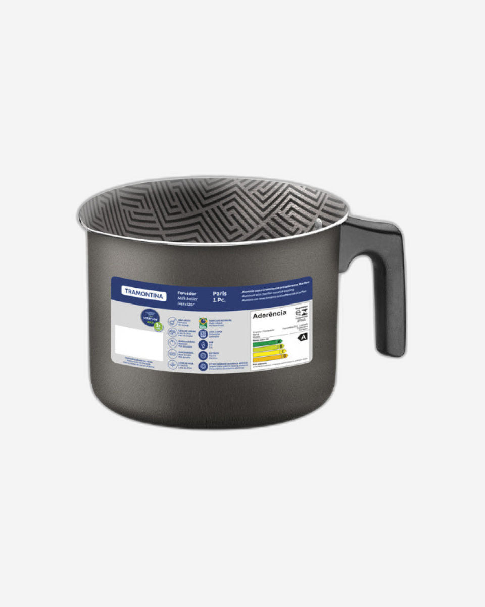 Tramontina Paris Aluminum Milk Boiler with Interior and Exterior Starflon Max Lead Nonstick Coating, 12 cm 1,2 L