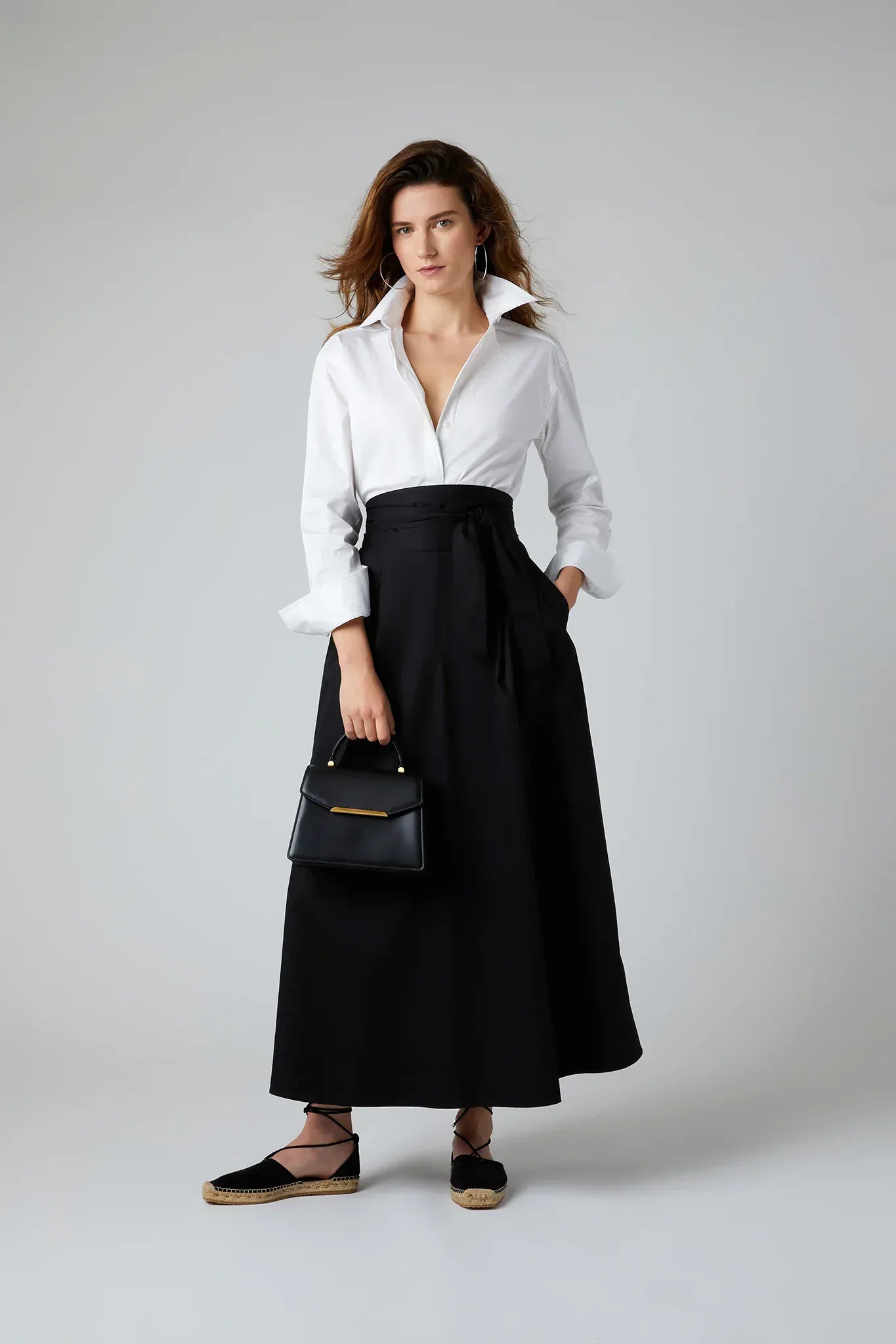 Florry Maxi Full Skirt Cotton in Black