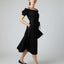Fen Bardot Full Skirt Dress in Black