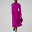 Eliza Silk V Neck Dress in Pink