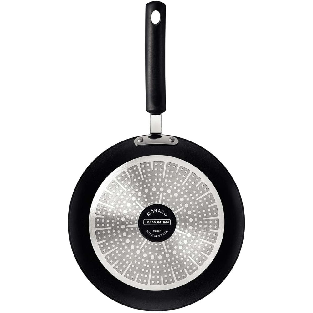 Tramontina Brazil  Monaco Induction 28cm Black Aluminum Frying Pan with Interior and Exterior Starflon Premium PFOA Free Nonstick Coating