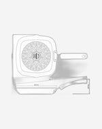 Tramontina Brazil  Monaco Induction 24cm 1.5L Black Aluminum Skillet Grill with Interior and Exterior Starflon Premium PFOA Free Nonstick Coating