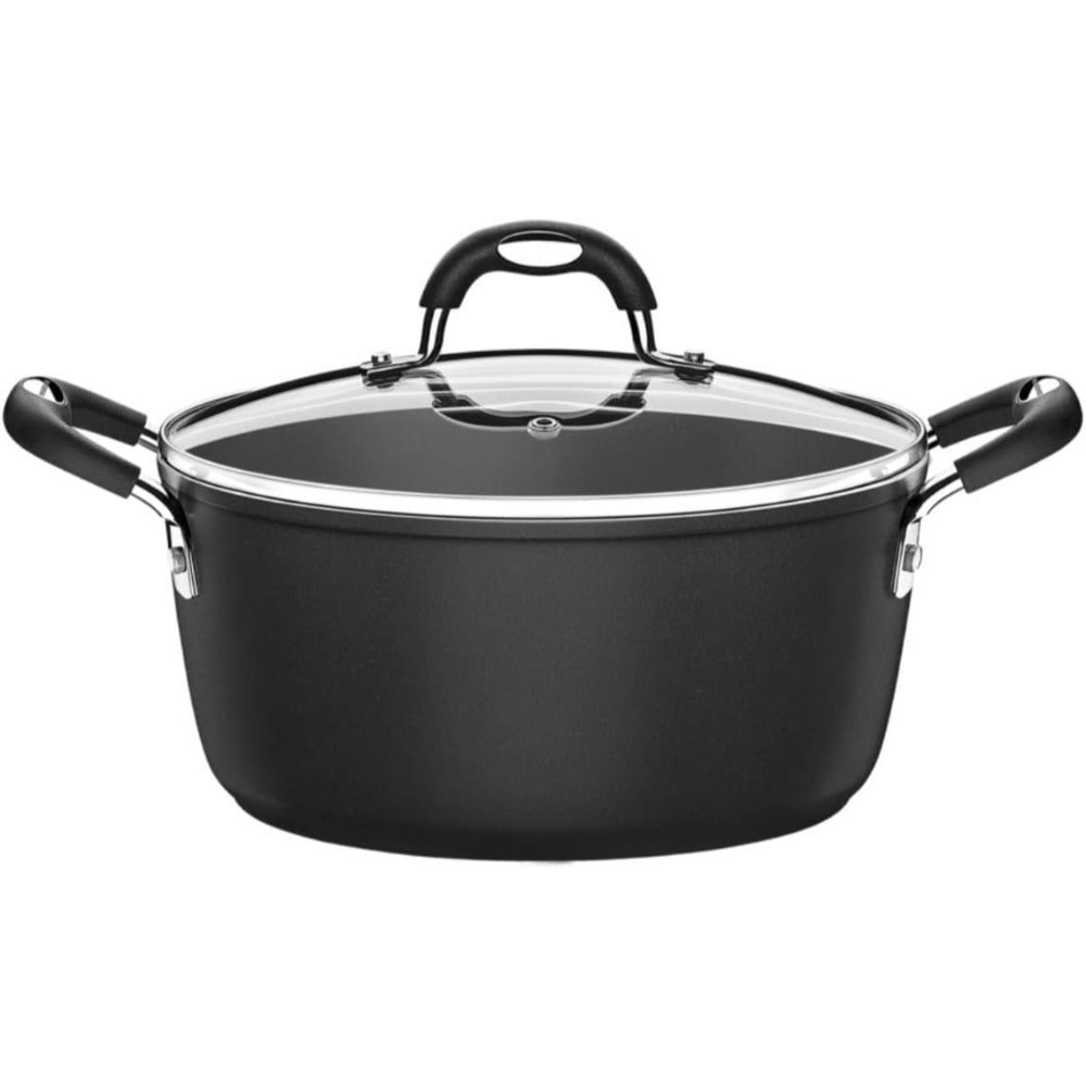 Tramontina Brazil  Monaco Induction 20cm 2.6L Black Aluminum Casserole with Interior and Exterior Starflon Premium PFOA Free Nonstick Coating