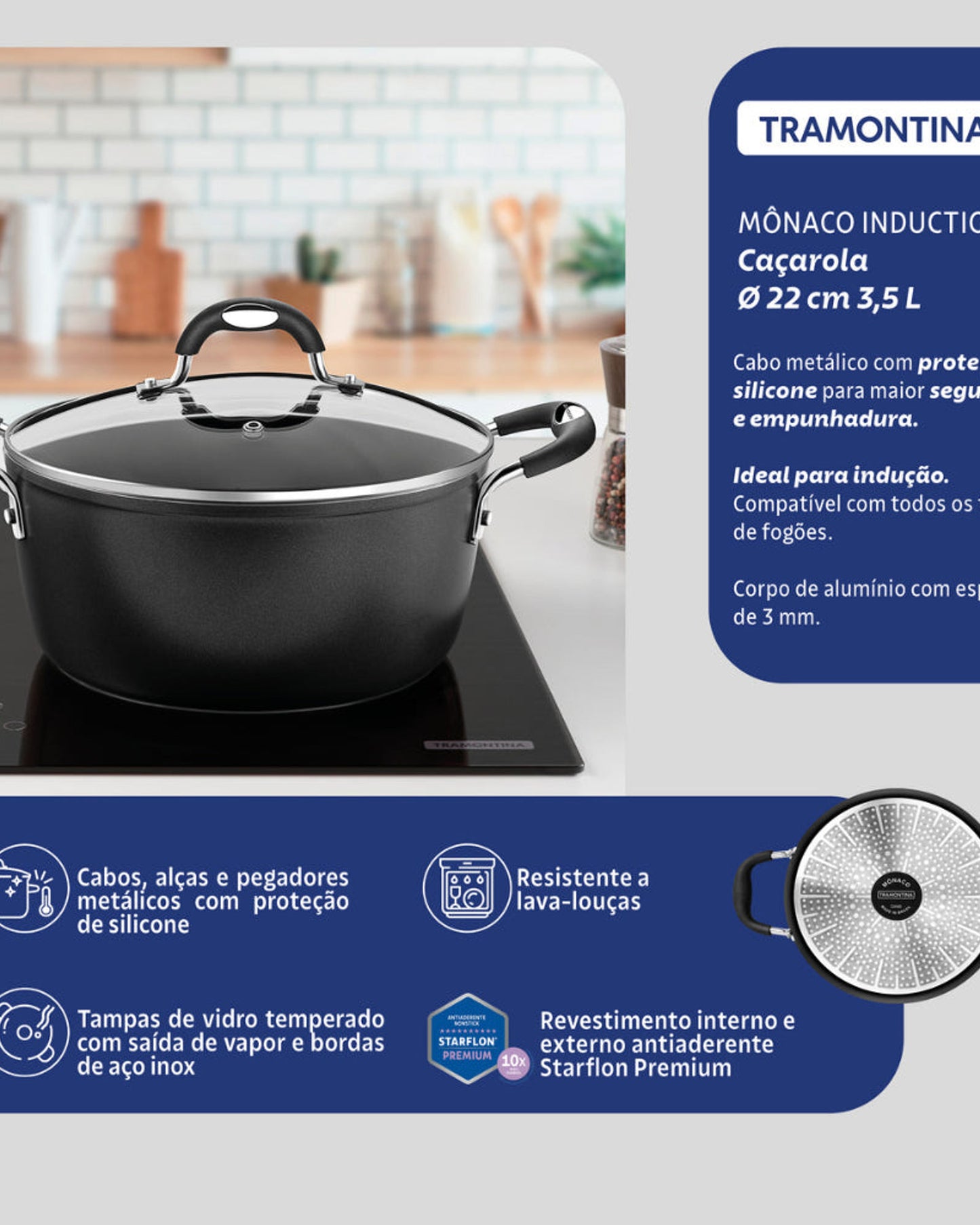 Tramontina Monaco Casserole 3.5L