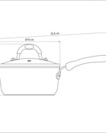 Tramontina Brazil  Monaco Induction 18cm 2L Black Aluminum Saucepan with Interior and Exterior Starflon Premium PFOA Free Nonstick Coating