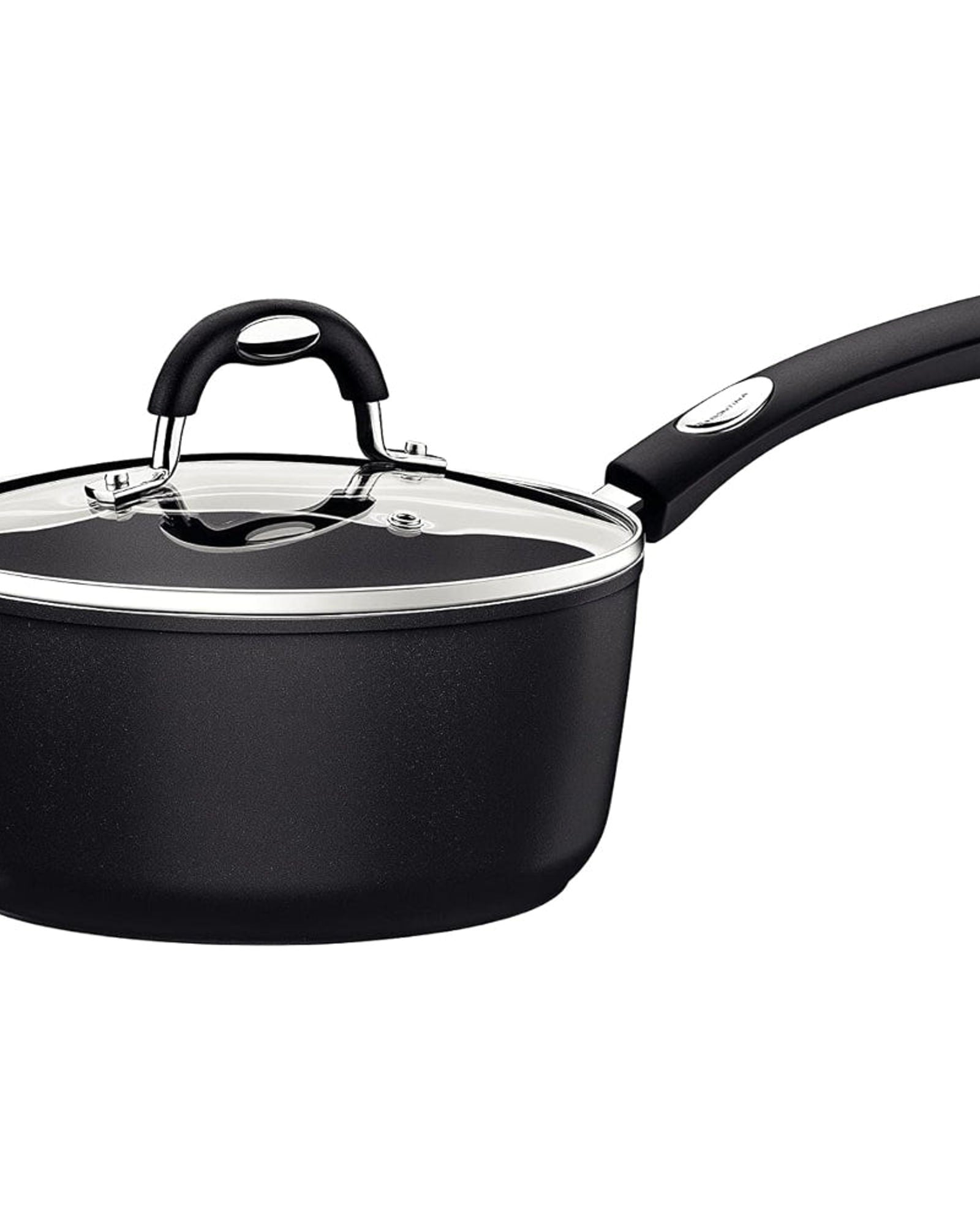 Tramontina Brazil  Monaco Induction 20cm 2.6L Black Aluminum Saucepan with Interior and Exterior Starflon Premium PFOA Free Nonstick Coating