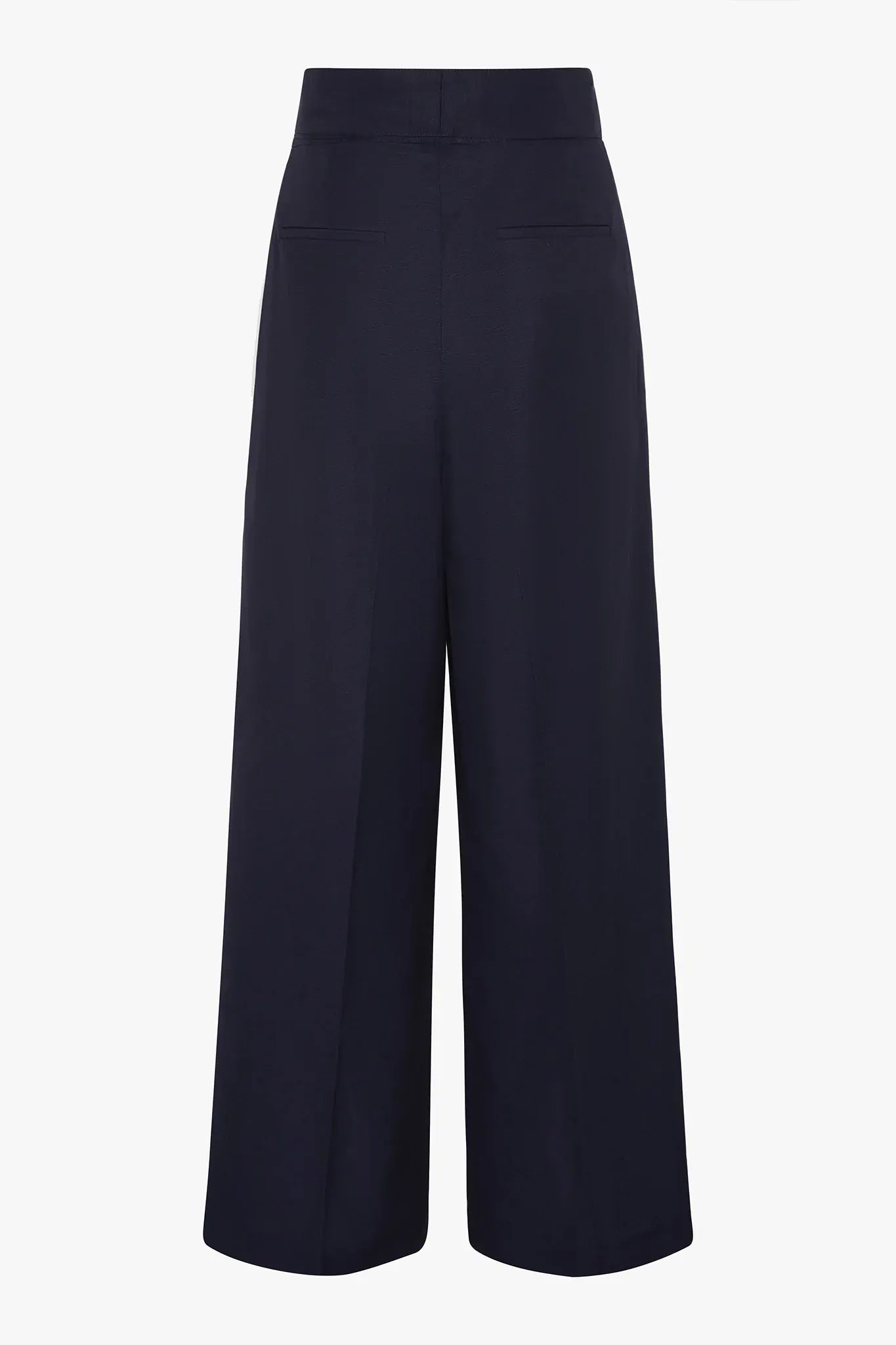 Hannah Wide Leg Linen Blend Trouser in Navy