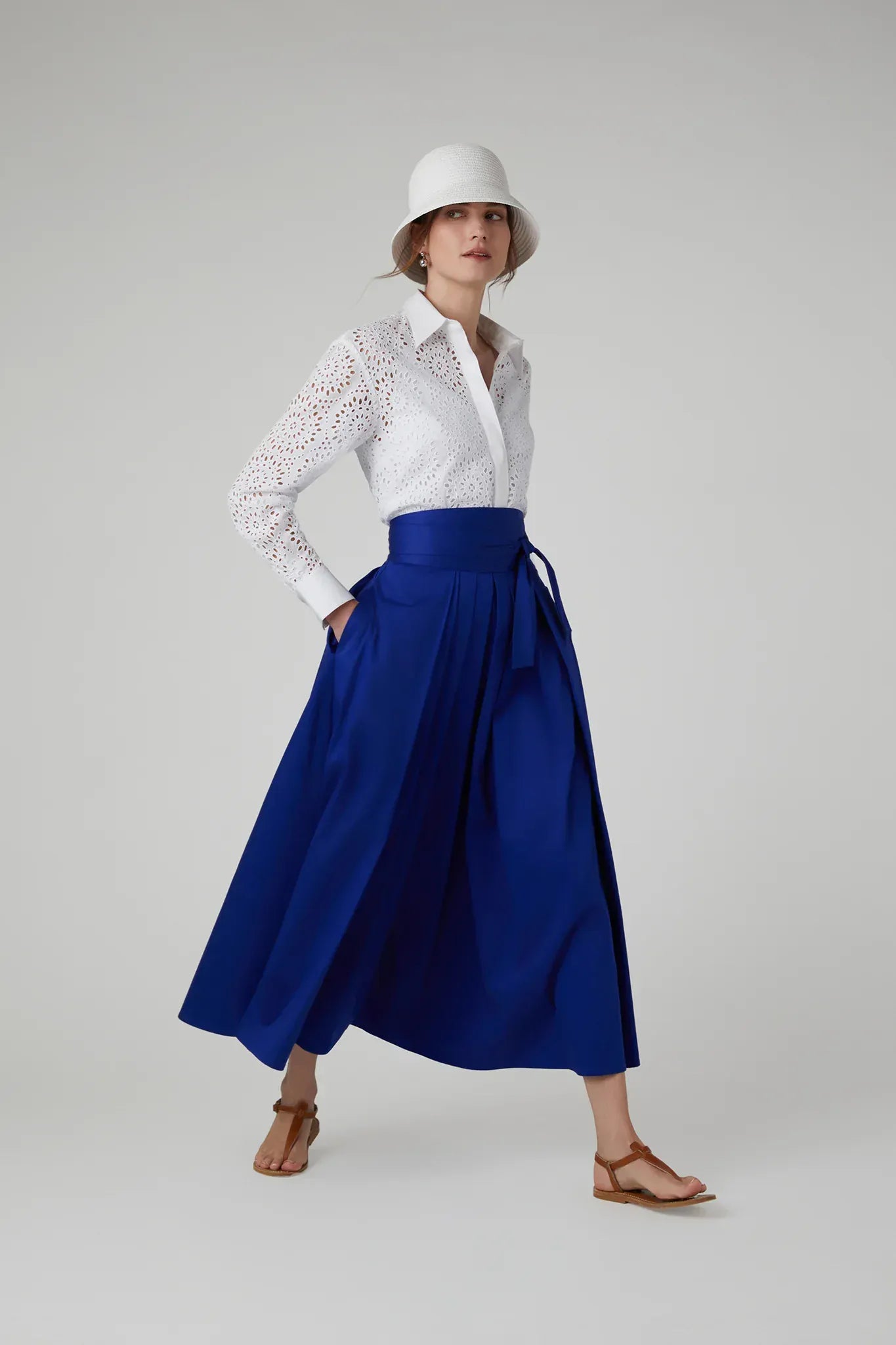 Henrietta Inverted Pleat Skirt