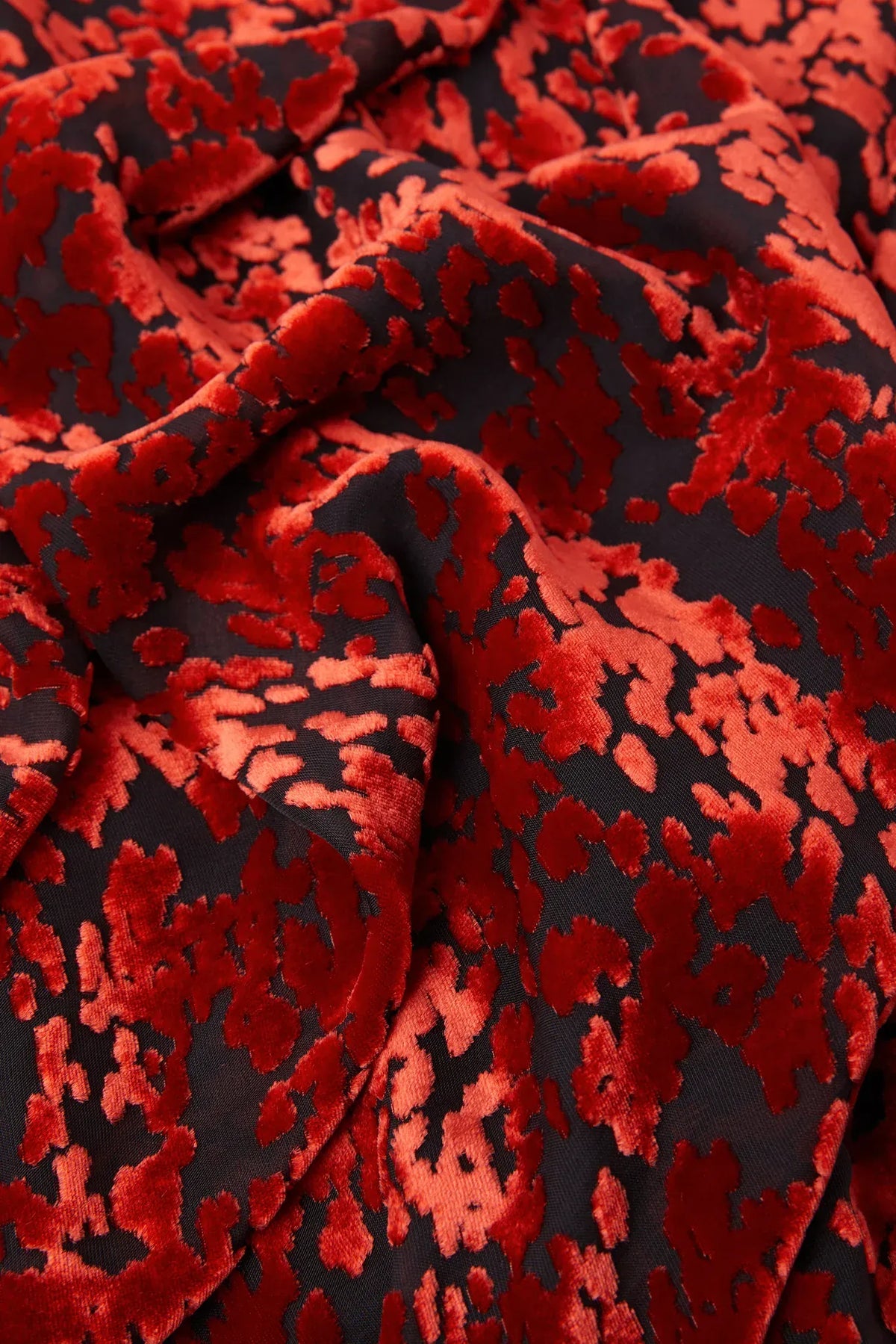Iris Velvet Devoré Wrap Dress in Red