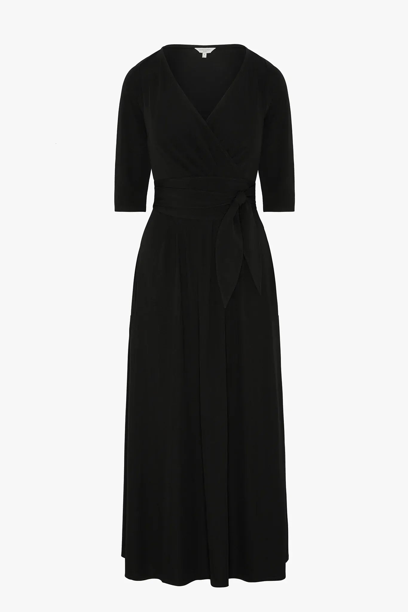 Ivy Draped Jersey Wrap Dress in Black