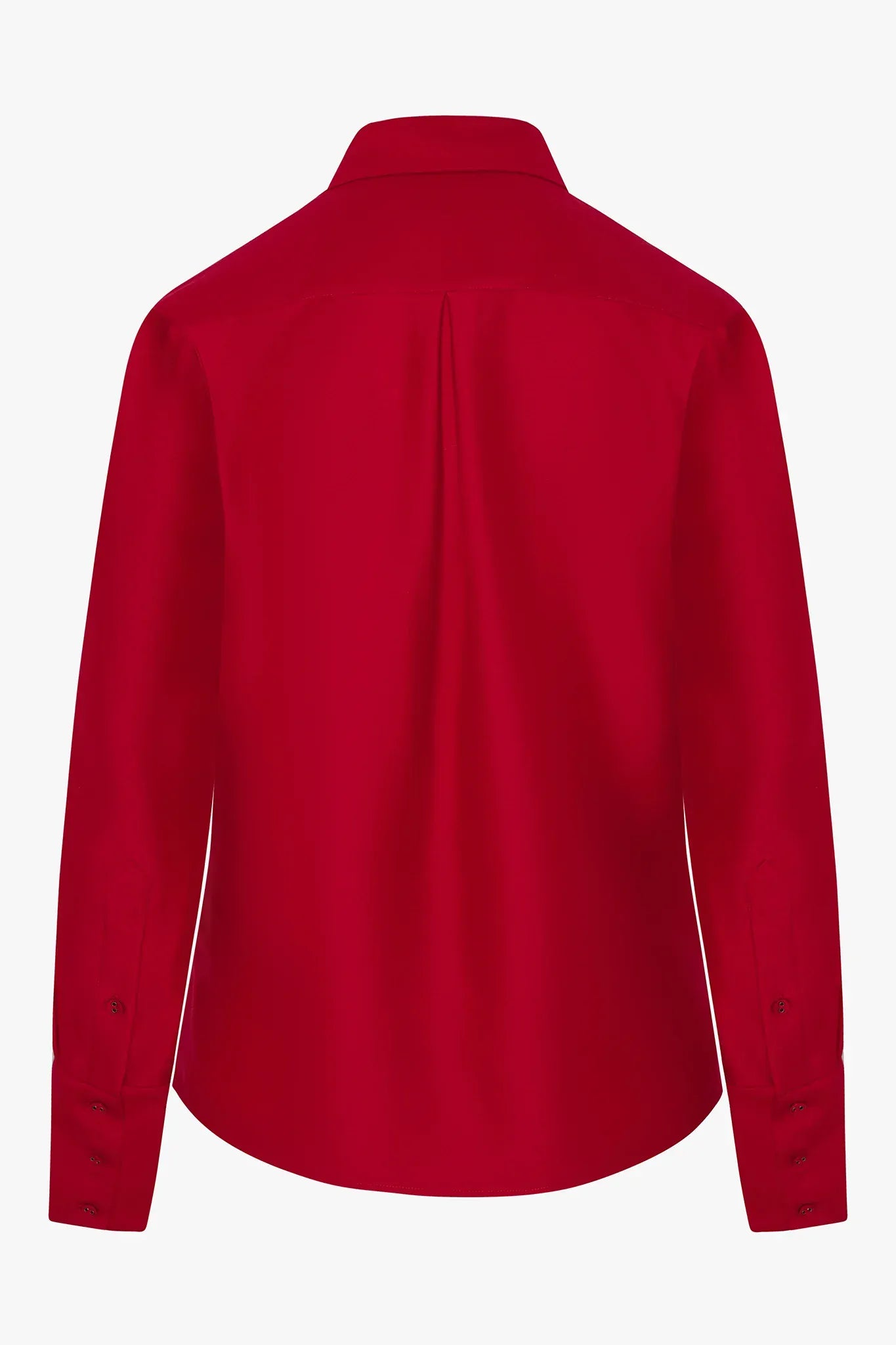 Gwen Wool Silk Fitted Shirt in Red