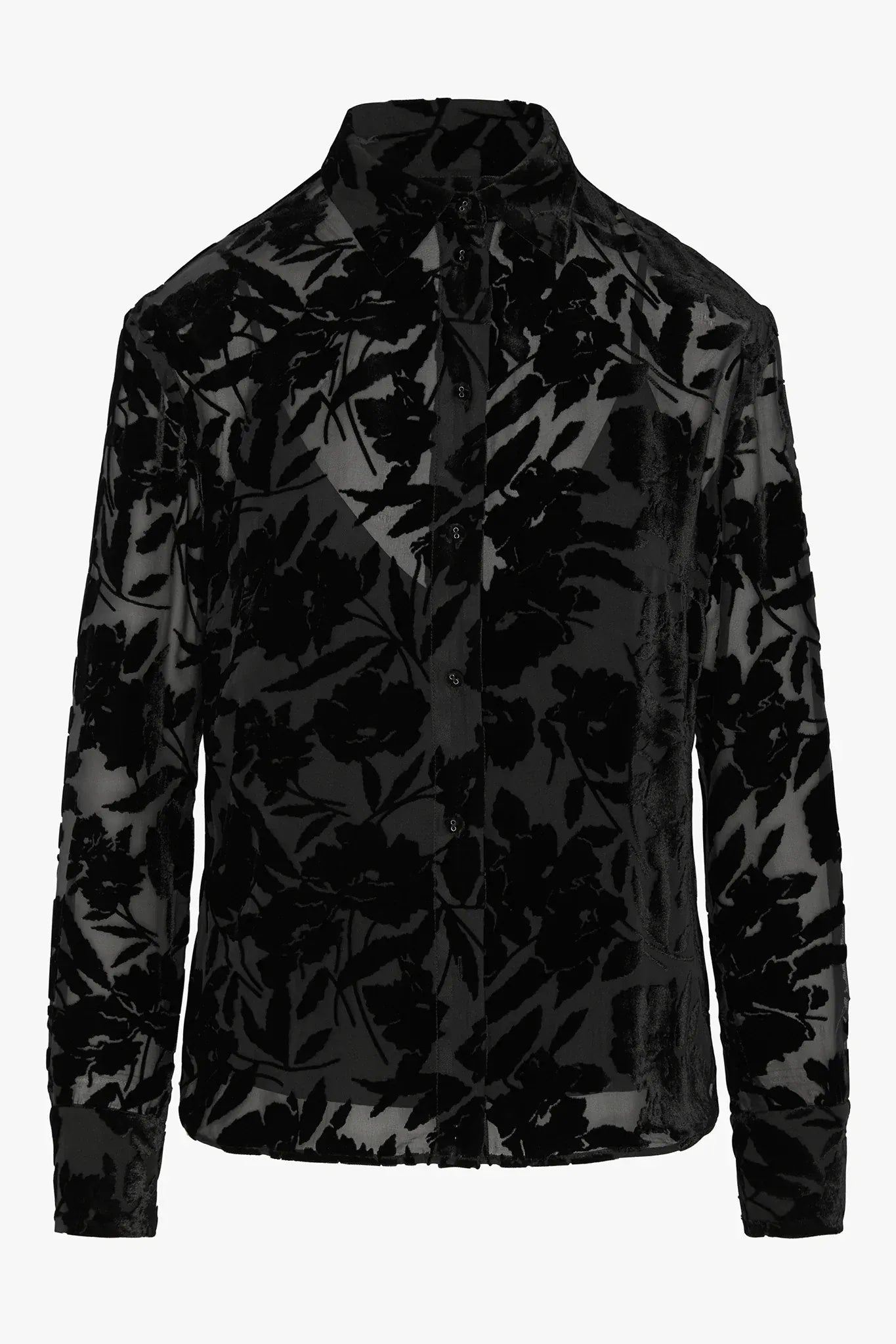 Idalia Velvet Burn Out Shirt in Berry Floral