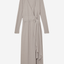 Reiss Wrap Tie Midi Jersey Dress - Grey