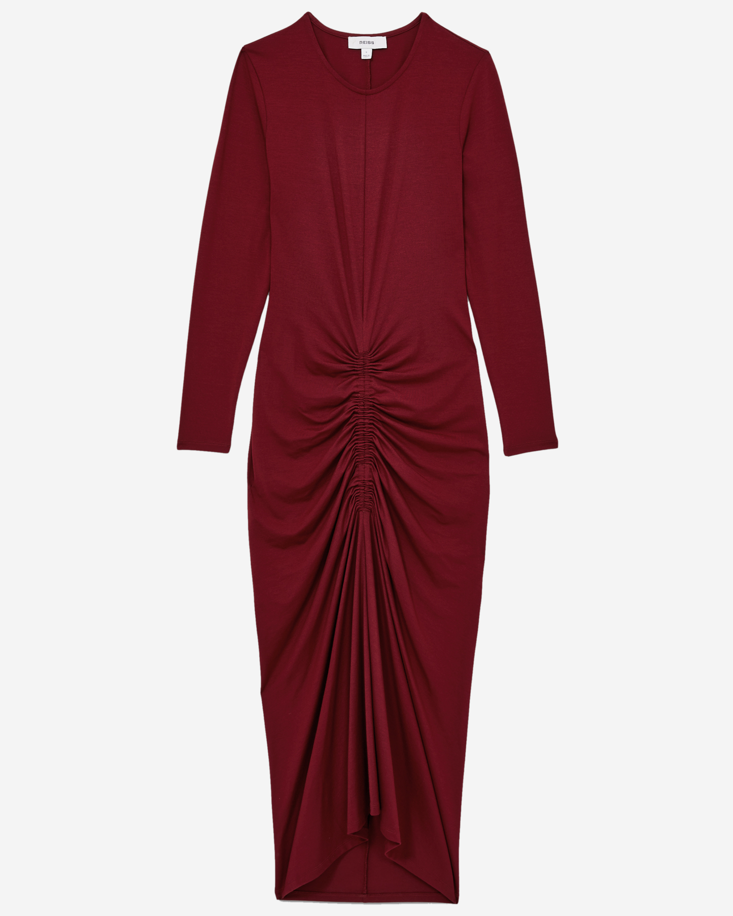 Reiss Plain Ruched Jersey Dress