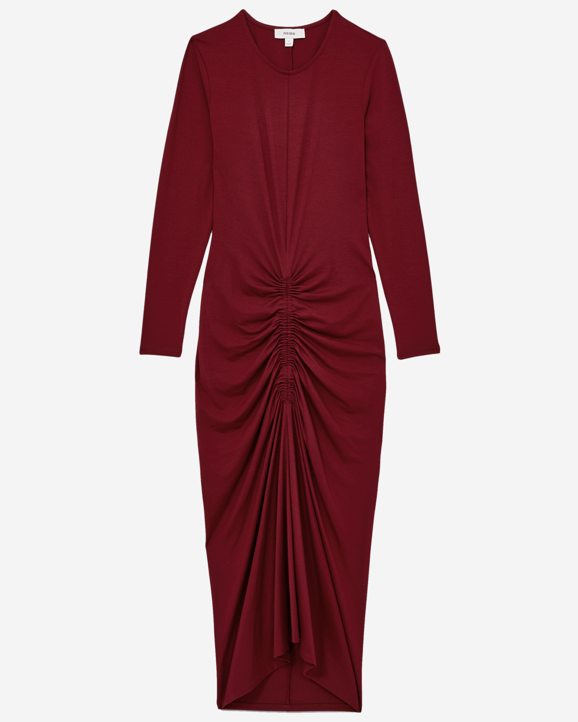 Reiss Plain Ruched Jersey Dress