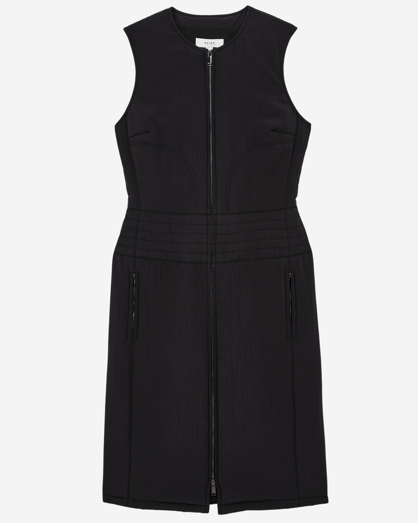 Reiss Quilted Sleeveless Dress