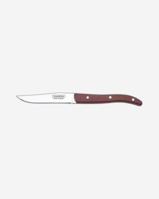 Tramontina Steak Knife with Stainless-Steel Blade and Red Polywood Handle 5"