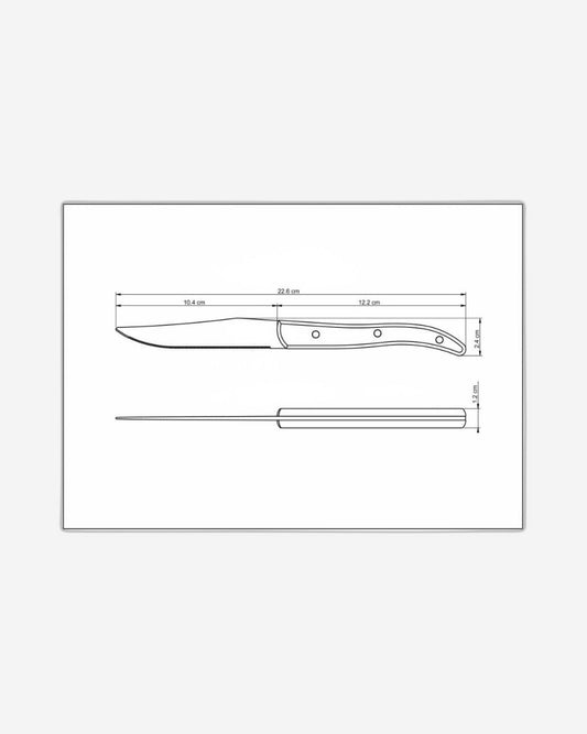 Tramontina Steak Knife with Stainless-Steel Blade and Red Polywood Handle 5"