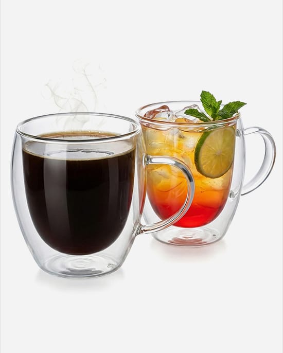 Cuisine Art Borosilicate Double Wall Glass Set 80ml 4Pc