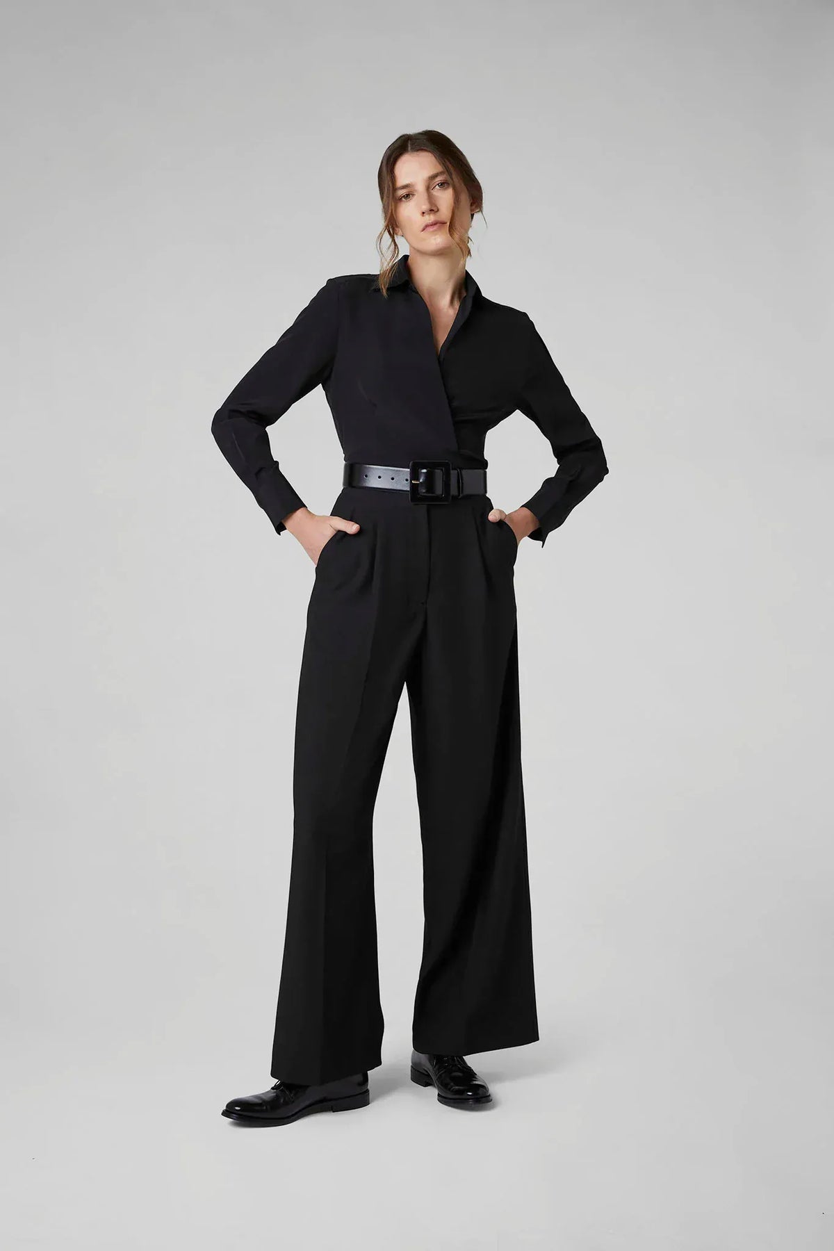 Georgia Wide Leg Trouser in Black