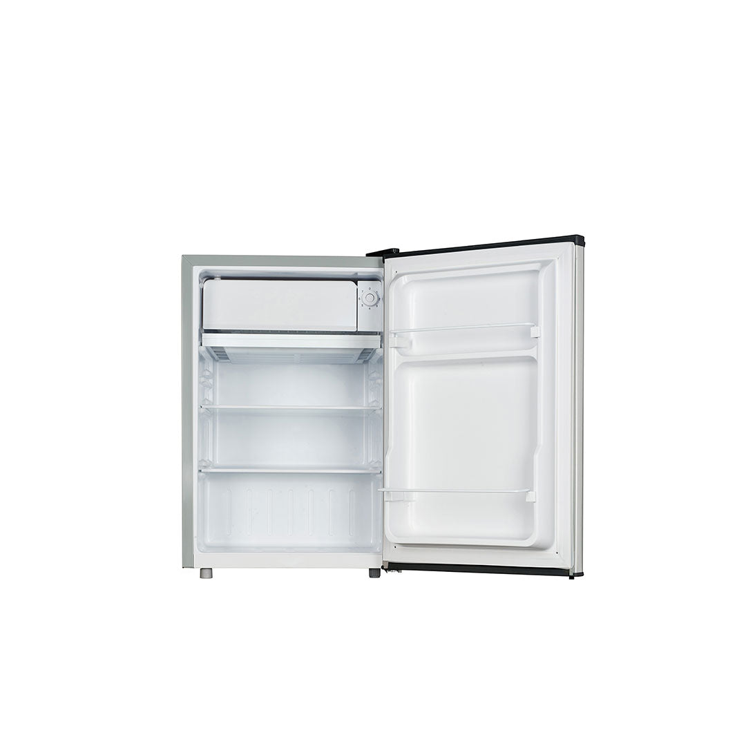 Hoover 92L Single Door Compact Refrigerator with Freezer Compartment - Mechanical Control, Adjustable Thermostat, Security Lock, 1 Removable Shelf, Defrost Feature, 1 Year Warranty, Silver - HSD-K92-S