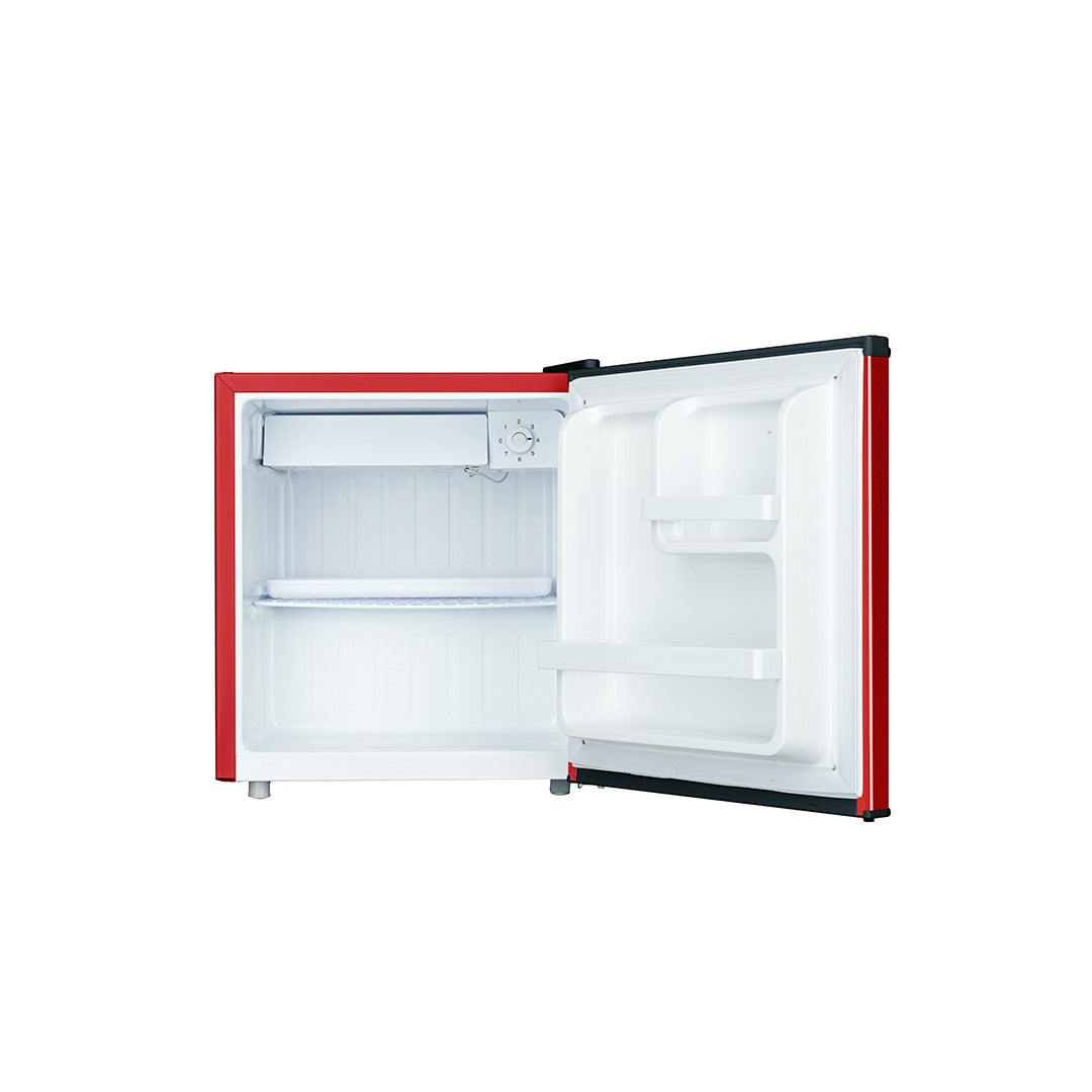 Hoover 62L Single Door Compact Refrigerator with Freezer Compartment - Mechanical Control, Adjustable Thermostat, Security Lock, 1 Removable Shelf, Defrost Feature, 1 Year Warranty,Red - HSD-K62-R