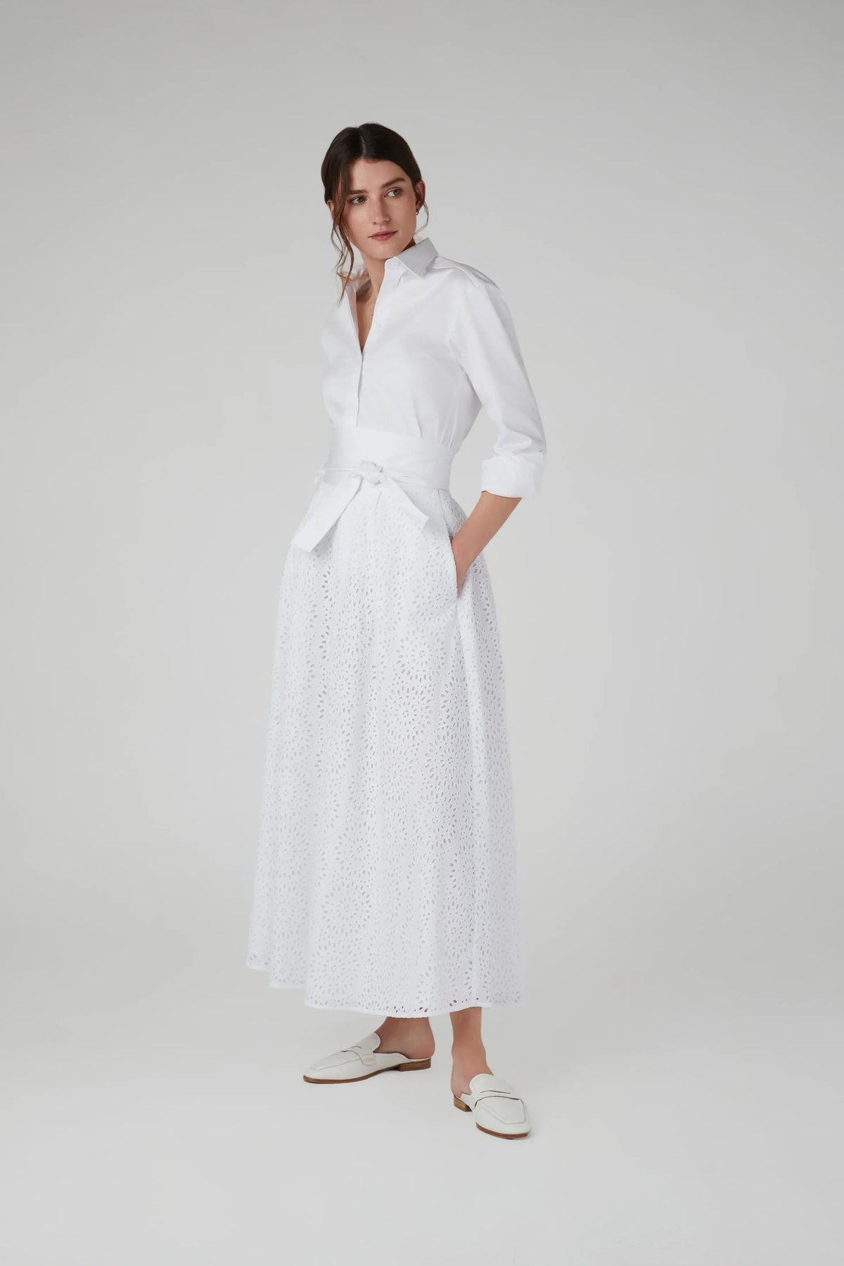 Fran Button Through Cotton Shirt in Pink