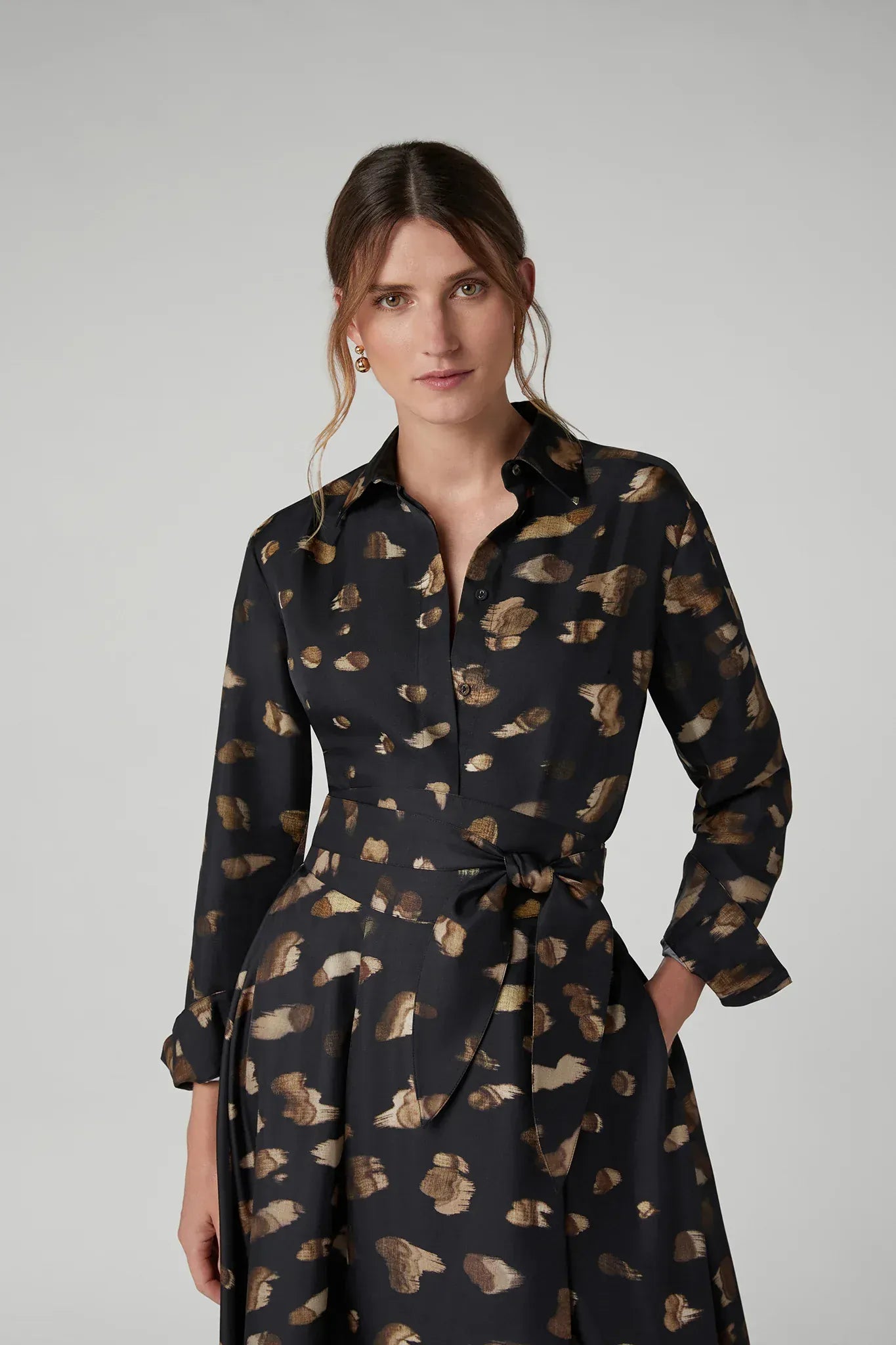 Isabella Silk Twill Printed Shirt