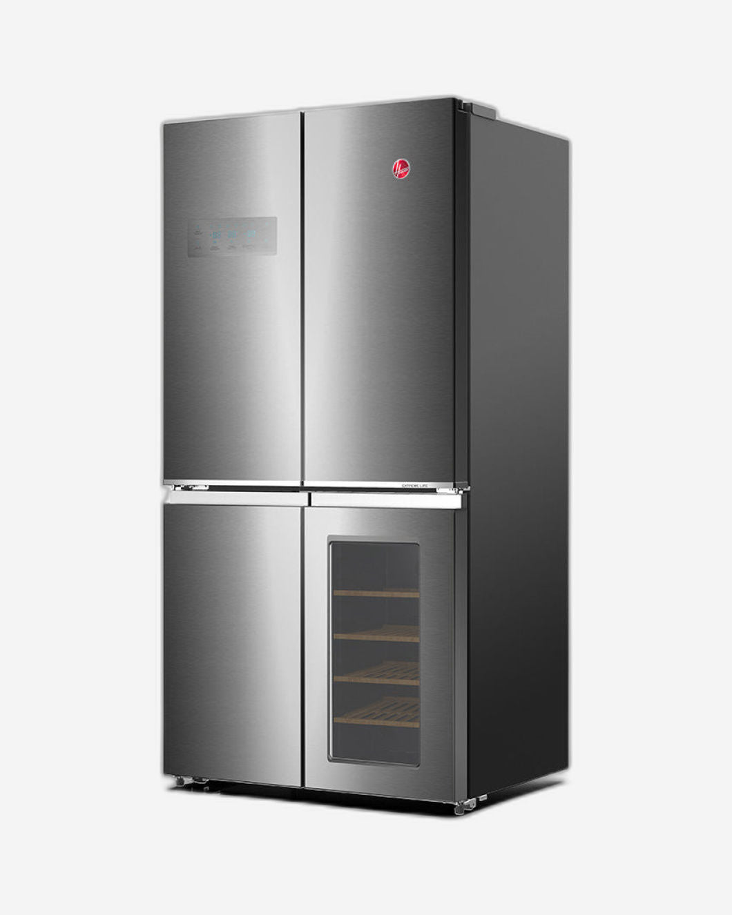 Hoover 755L Silver Frost Cross Door Refrigerator with Beverage Cooler