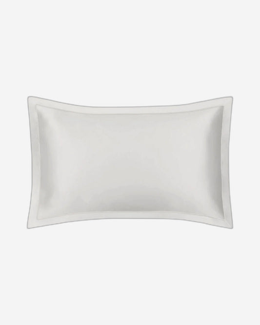 Mayfairsilk "Mulberry Silk" Oyster Grey Oxford Pillowcase with Piping