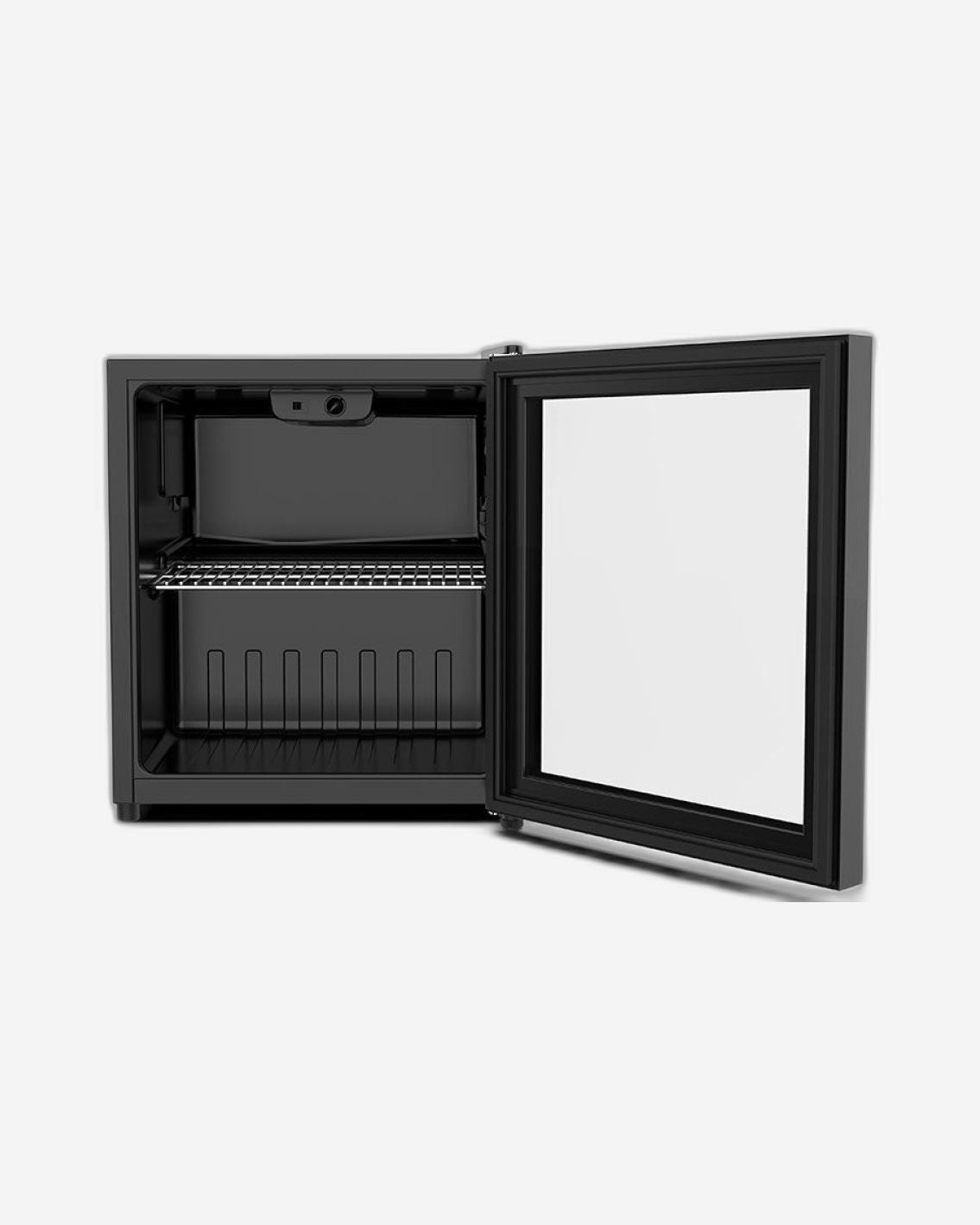 Hoover 65L Cosmetic Cooler - Adjustable Thermostat, Glass Door, LED Light - HBC-K65-B