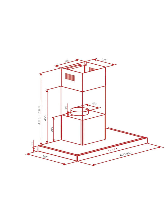 Hoover Built-In T-Shape Hood 90cm
