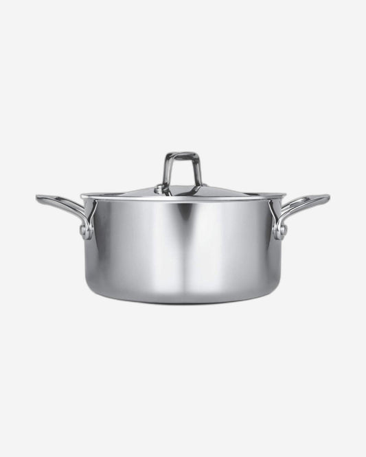Milton Pro Cook Triply Stainless-Steel Casserole Handi/Stock Pot/Biryani Pot with Lid 24 cm, 5.2 Litres