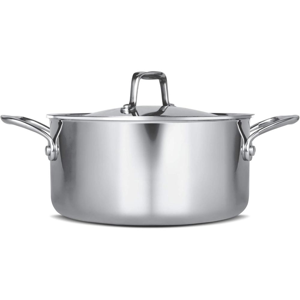 Milton Pro Cook Triply Stainless-Steel Casserole Handi/Stock Pot/Biryani Pot with Lid 28 cm, 8.3 Litres