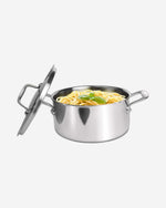 Milton Pro Cook Triply Stainless-Steel Casserole Handi/Stock Pot/Biryani Pot with Lid 28 cm, 8.3 Litres