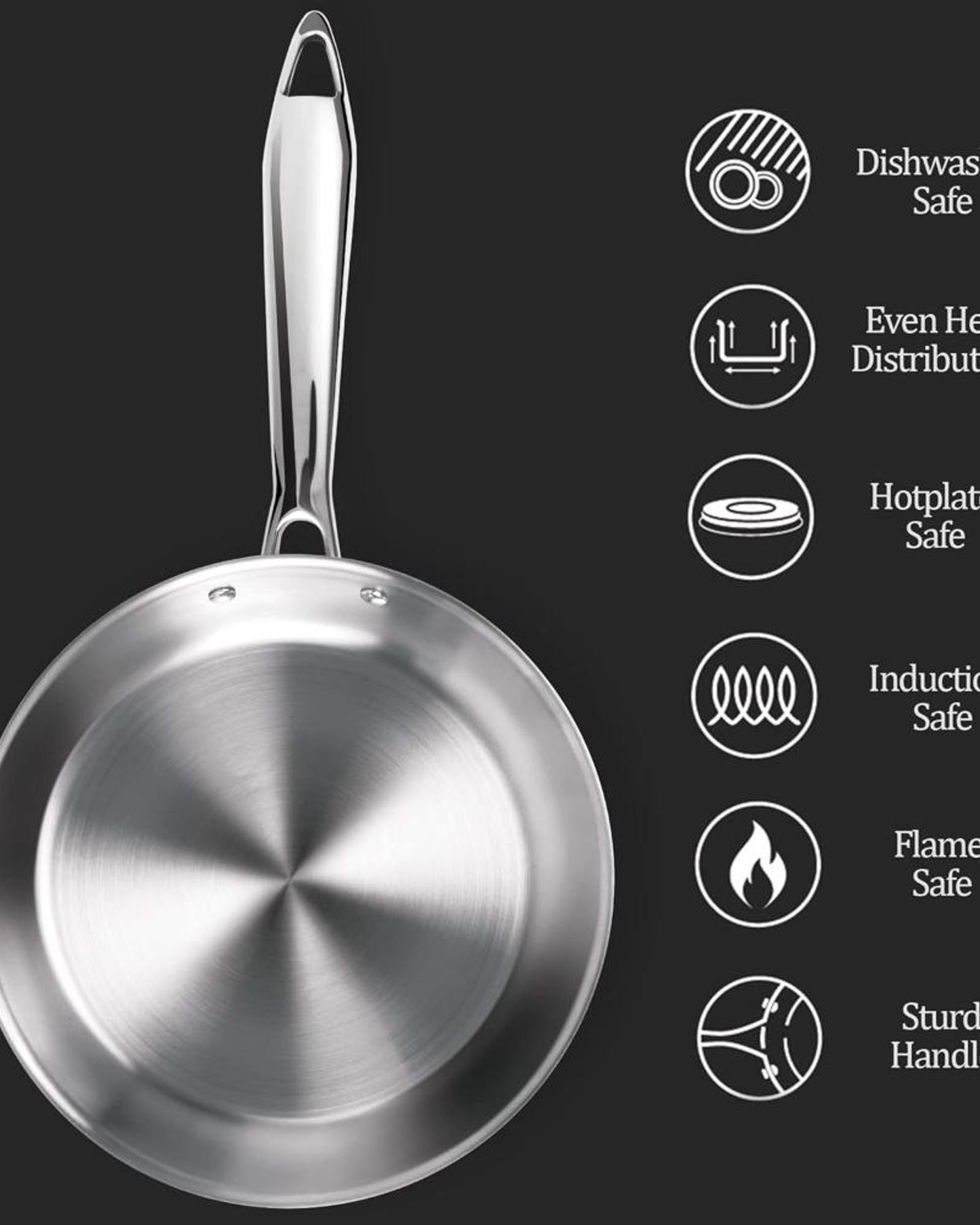 Milton Pro Cook Fry Pan 24cm 1.7L Steel