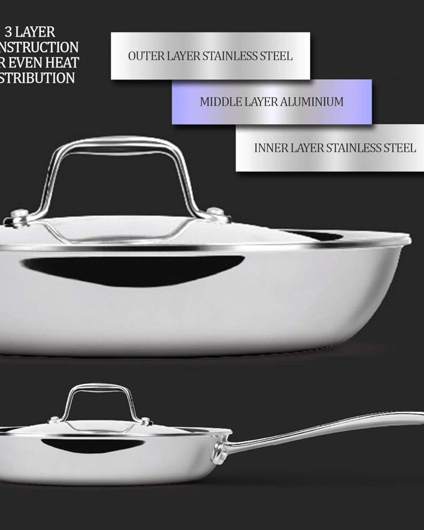 Milton Pro Cook Fry Pan 26cm 2.2L Steel