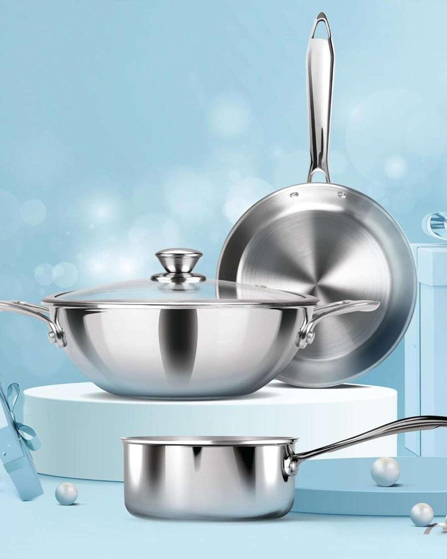 Milton Pro Cook Cookware Set 3Pc Steel