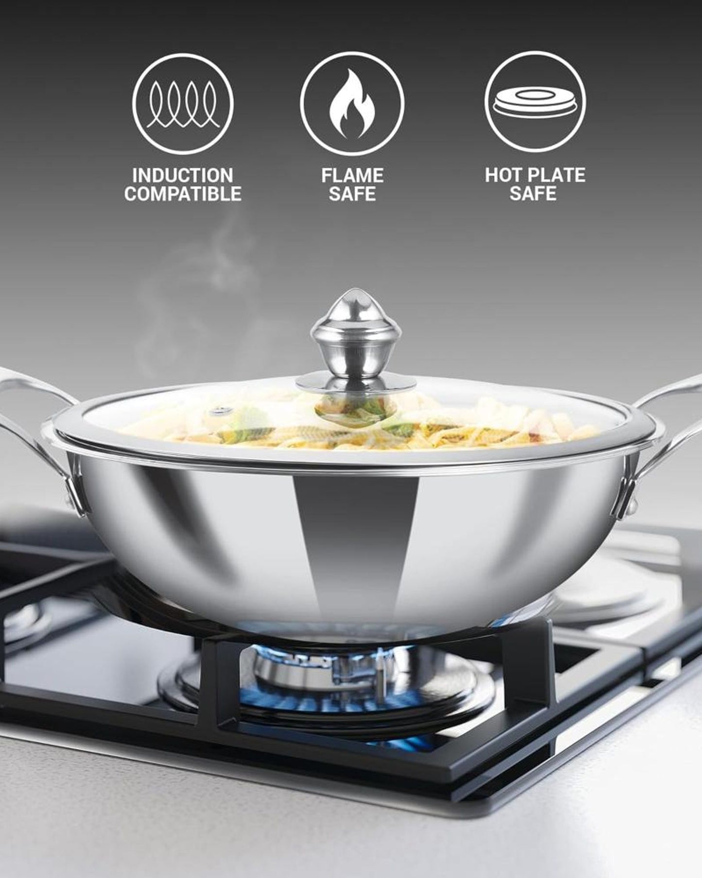 Milton Pro Cook Hexa Kadhai 26cm Steel