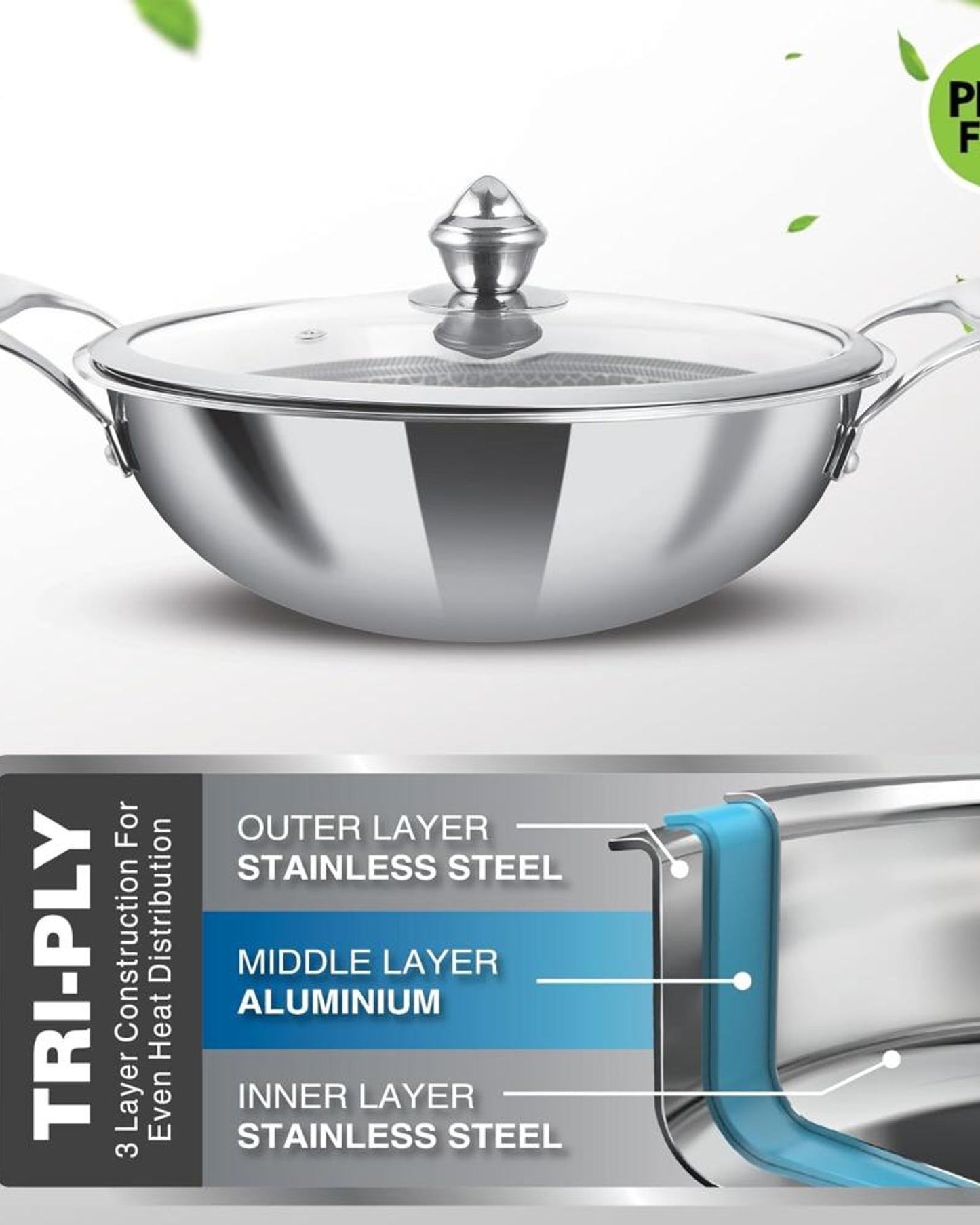 Milton Pro Cook Hexa Kadhai 26cm Steel