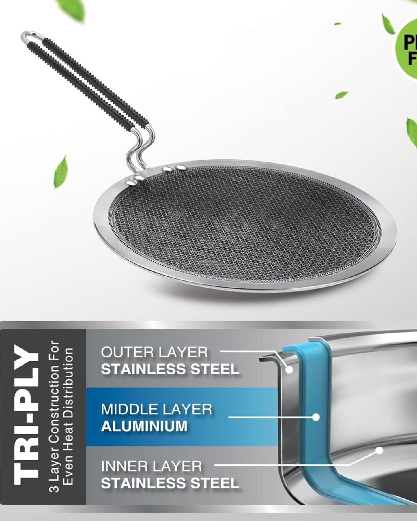 Milton Pro Cook Hexa Tawa Concave 26cm Steel