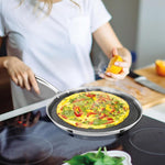 MILTON Pro cook Triply Hexa Tech Induction Stainless Steel Tawa, 32 cm,Silver, Honeycomb Non-Stick Structure, SturdyHandle, Food Grade, Flame & Hot Plate Safe