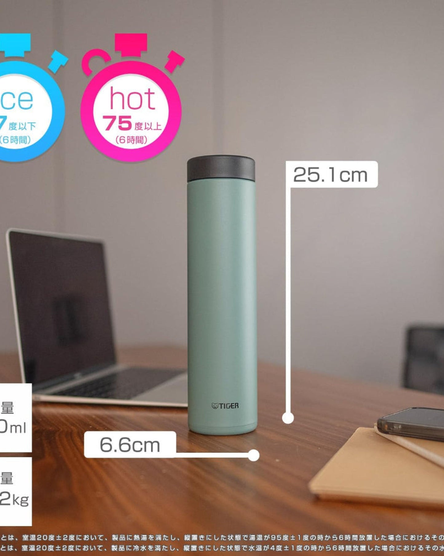 Vacuum Bottle (Mmz-W060Gw) 600Ml Sage Green