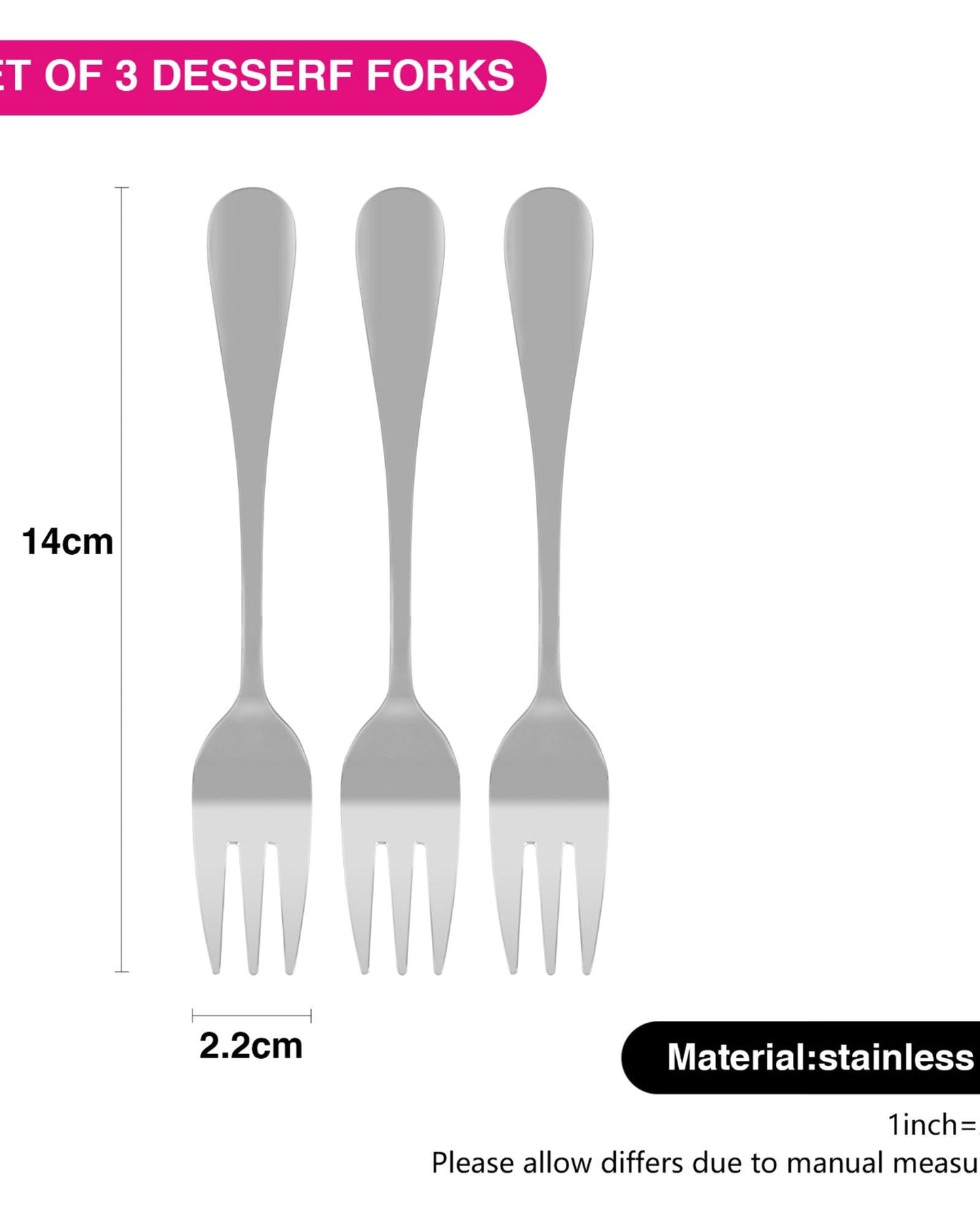 Fissman Dessert Forks Flavia 3Pc 14cm