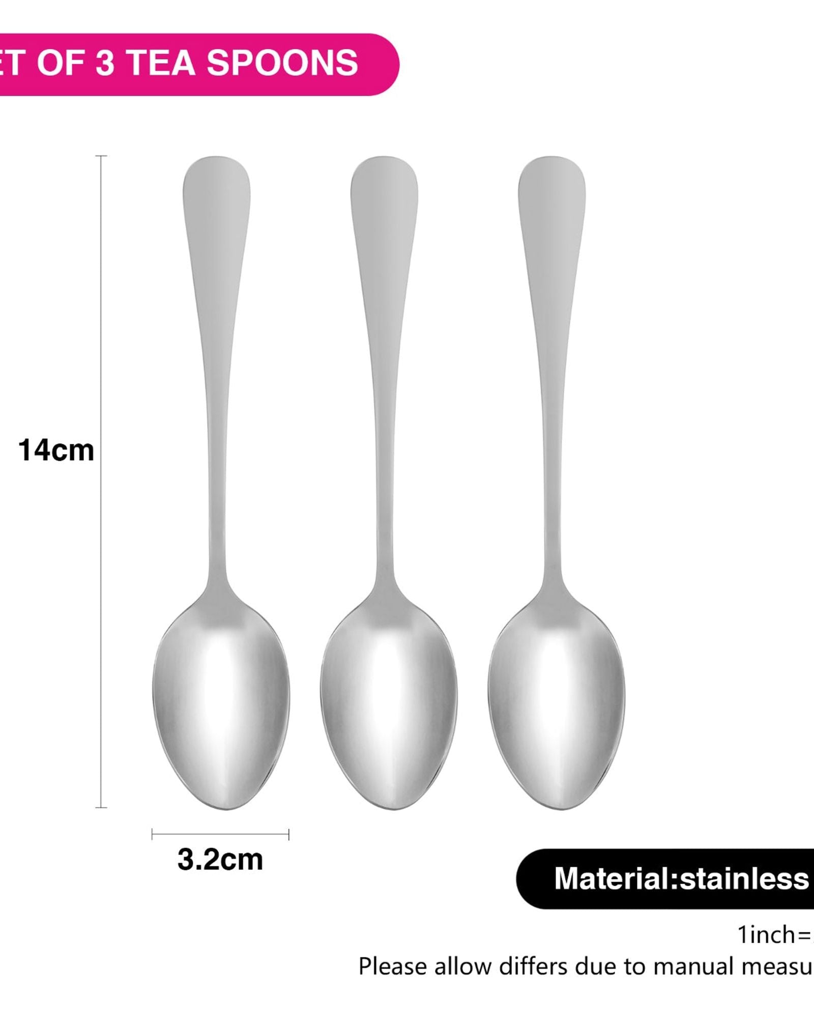 Fissman 3 Piece Dessert Spoons Flavia 17cm Stainless Steel